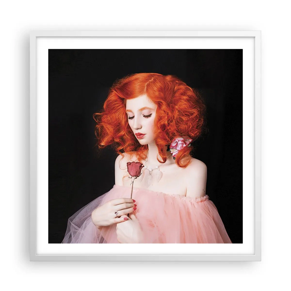 Affisch i vit ram - I Barockstil - 60x60 cm