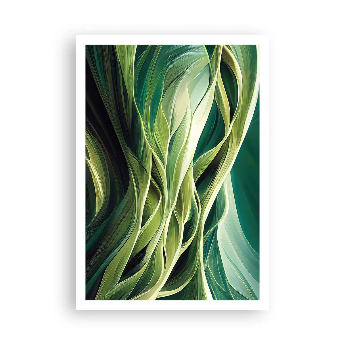 Affisch - Ett abstrakt spel med grönt - 70x100 cm