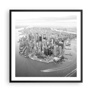 Affisch i svart ram - Hur man inte älskar? - 60x60 cm