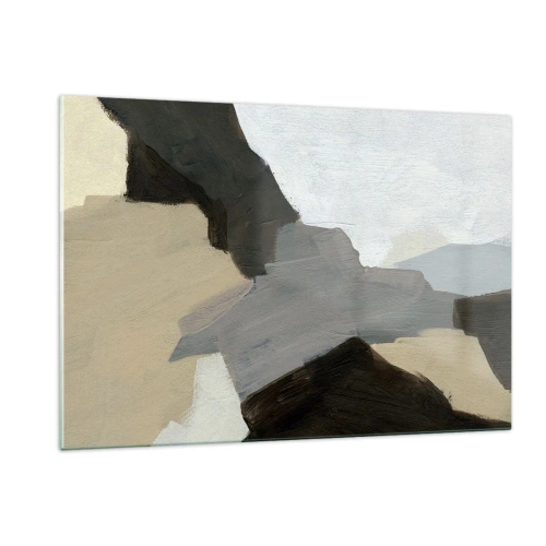 Glastavla - Bild på glas - Abstraktion: avgrening av det gråa - 120x80 cm