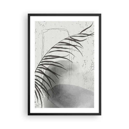 Affisch i svart ram - En minimalistisk botanisk komposition i grå nyanser - 50x70cm - Den subtila exotismen i naturen - Modern väggdekoration för vardagsrum och sovrum ARTTOR