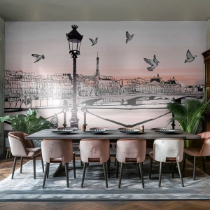 Fototapet Premium Sand - Över Paris tak - Arkitektur, Stad, Paris - 350x256 cm