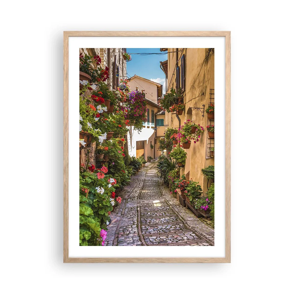 Affisch i ram av ljusek - Italiensk gränd - 50x70 cm