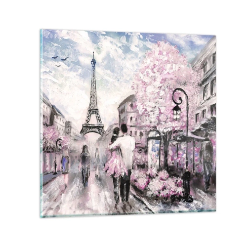 Glastavla - Bild på glas - Bli kär bara i... - 40x40 cm