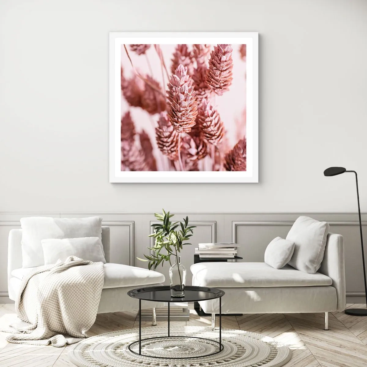 Affisch i vit ram - Skenet bedrar - 60x60 cm