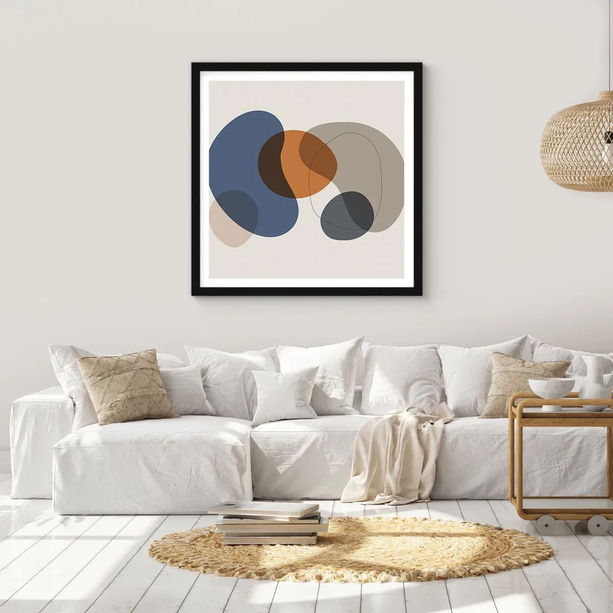 Affisch i svart ram - Färgernas droppar - 60x60 cm