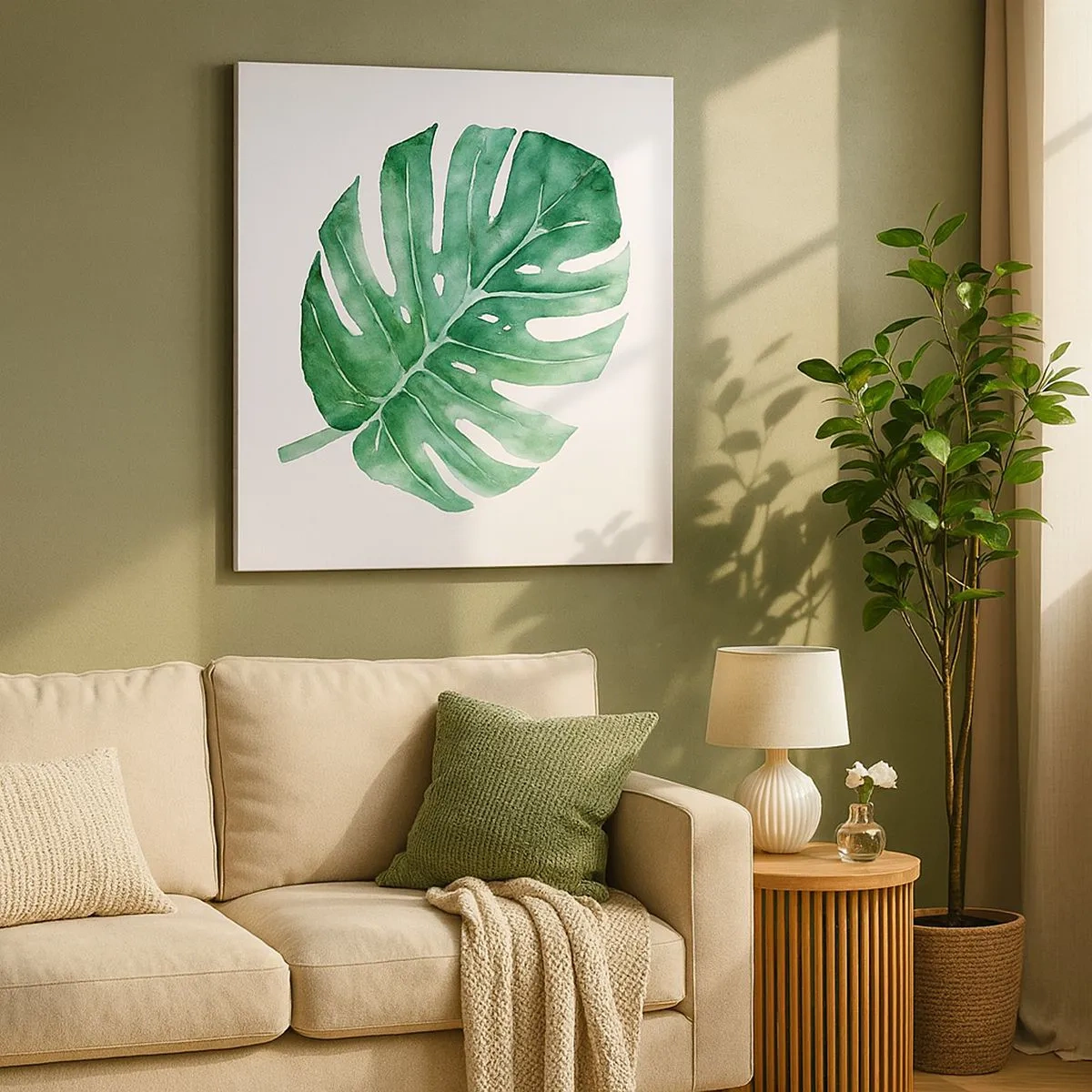 Canvastavla - Bild på duk - Grönt koncept - 30x30 cm