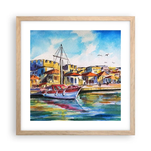 Affisch i ram av ljusek - Regnbågseftermiddag - 40x40 cm