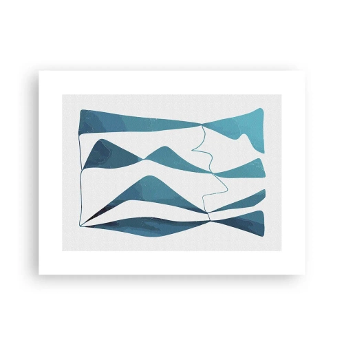 Affisch - Abstraktion: en turkos förening - 40x30 cm