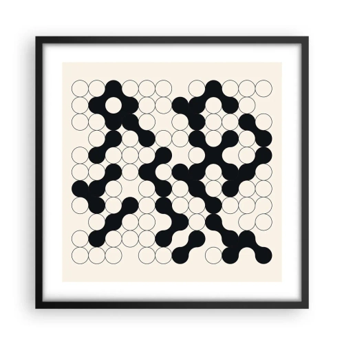 Affisch i svart ram - Kinesiskt spel - variation - 50x50 cm