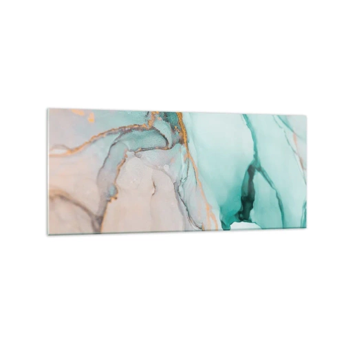 Glastavla - Bild på glas - Formernas och färgernas dans - 120x50 cm