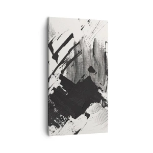 Canvastavla - Bild på duk - Abstraktion - uttrycket av svart - 45x80 cm