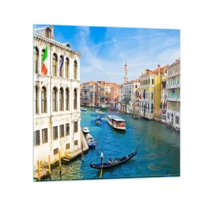 Glastavla - Bild på glas - Den mest otypiska gatutrafiken i världen - 60x60 cm