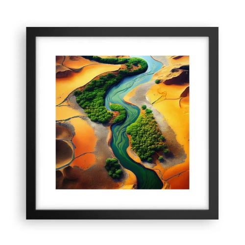Affisch i svart ram - Livgivande flod - 30x30 cm