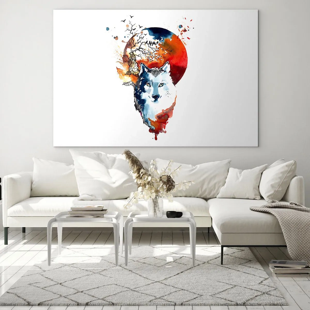 Glastavla - Bild på glas - Näsa mot näsa med naturen - 120x80 cm