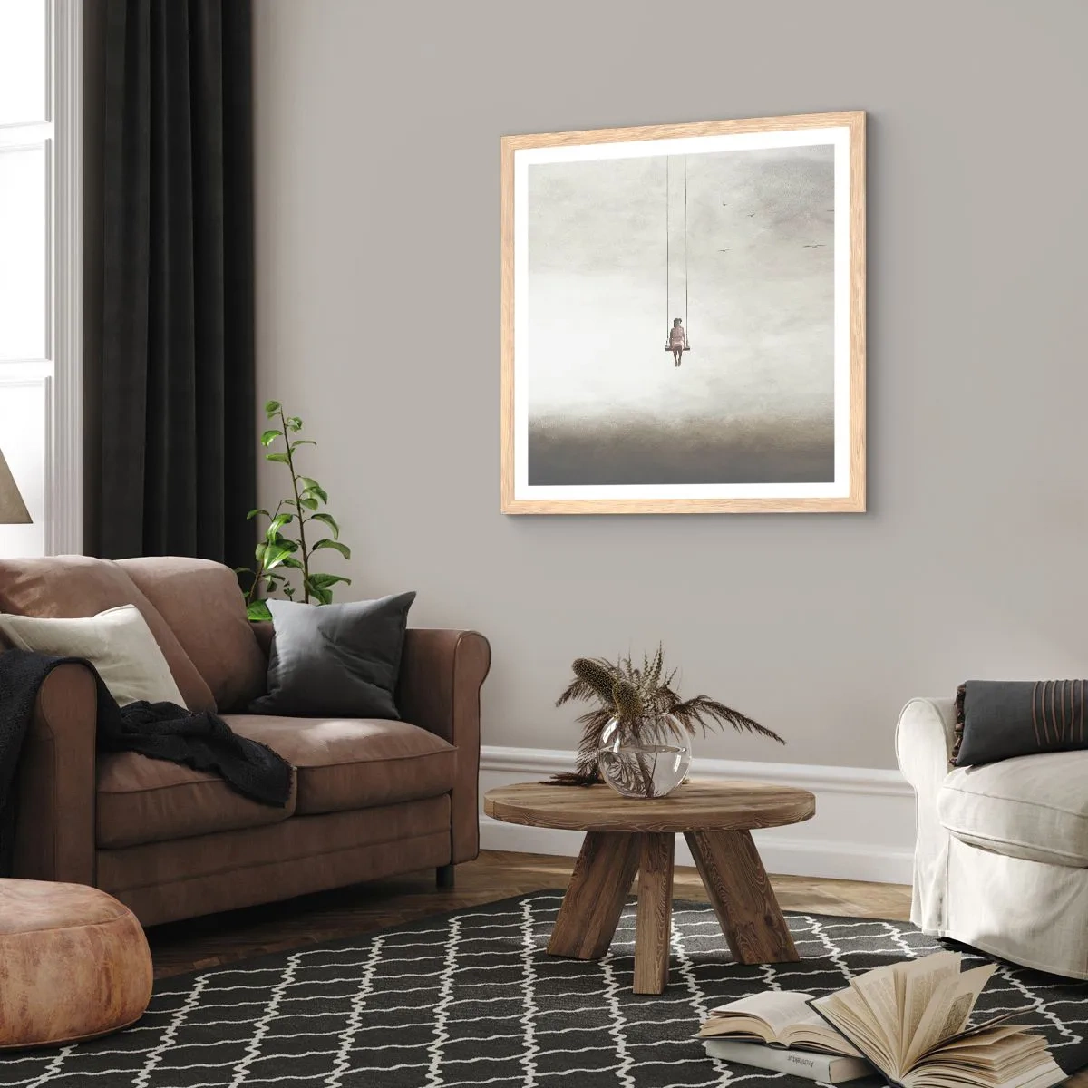 Affisch i ram av ljusek - Barn i oss - 40x40 cm