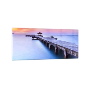 Glastavla - Bild på glas - Lugnets hav ända fram till horisonten - 120x50 cm