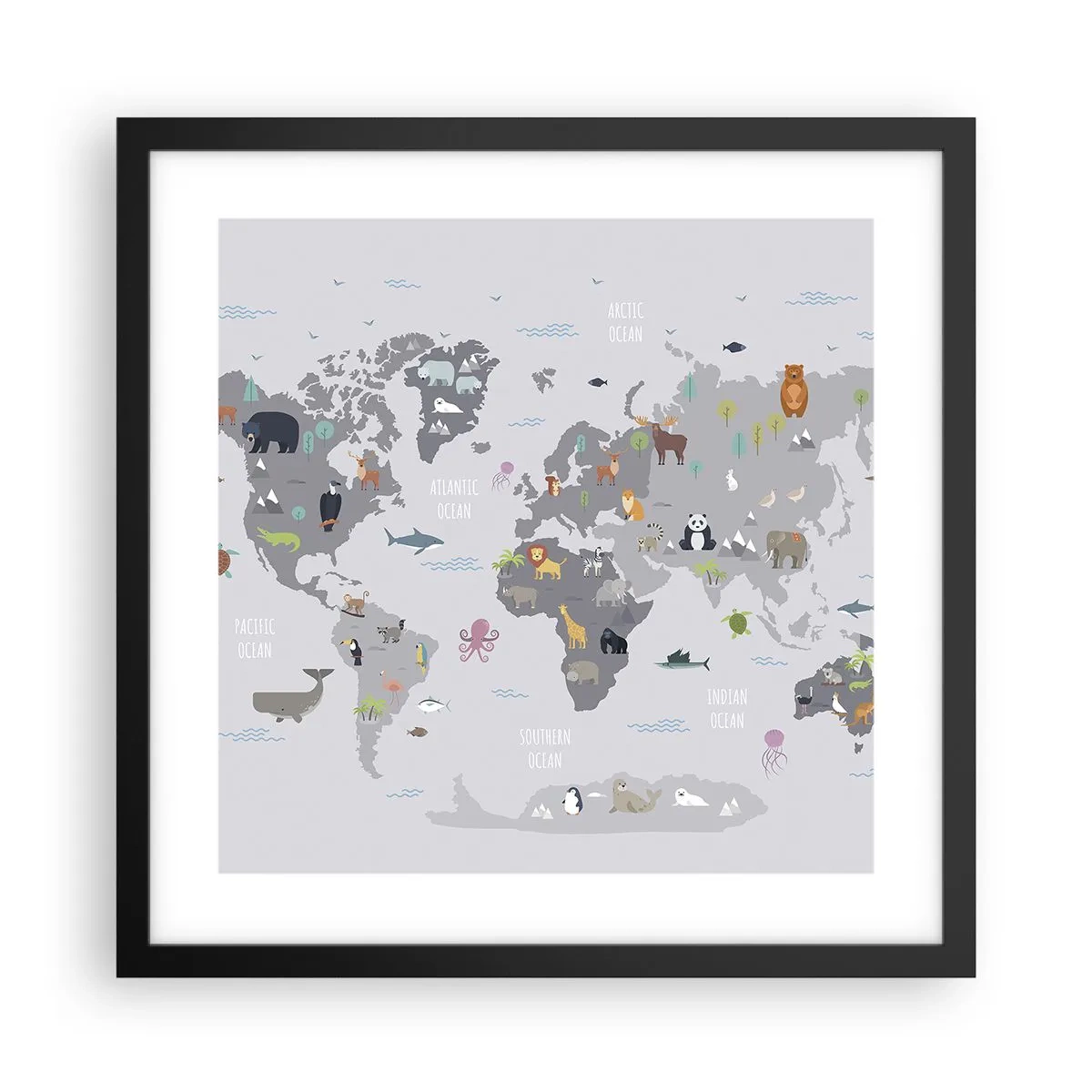 Affisch i svart ram - Säg varifrån du är... - 40x40 cm