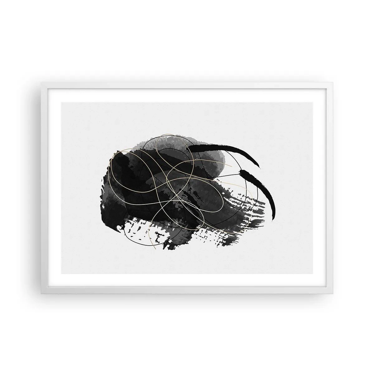 Affisch i vit ram - Uppkommen ur svärta - 70x50 cm