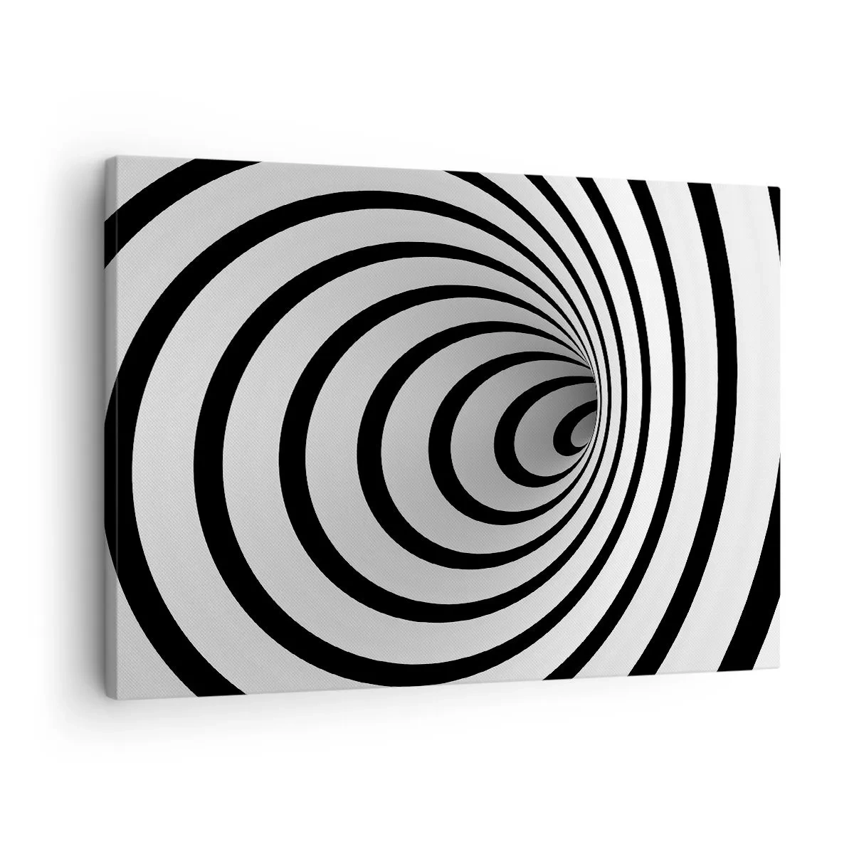 Canvastavla - Bild på duk - En svartvit spiral som skapar en hypnotisk effekt - 70x50cm - Kan du inte motstå? - Modern väggdekoration för vardagsrum och sovrum ARTTOR