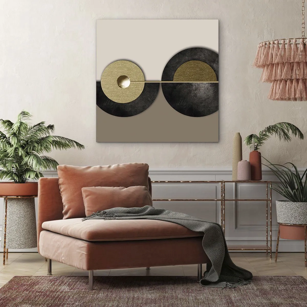 Canvastavla - Bild på duk - Variationer runt en cirkel - 40x40 cm