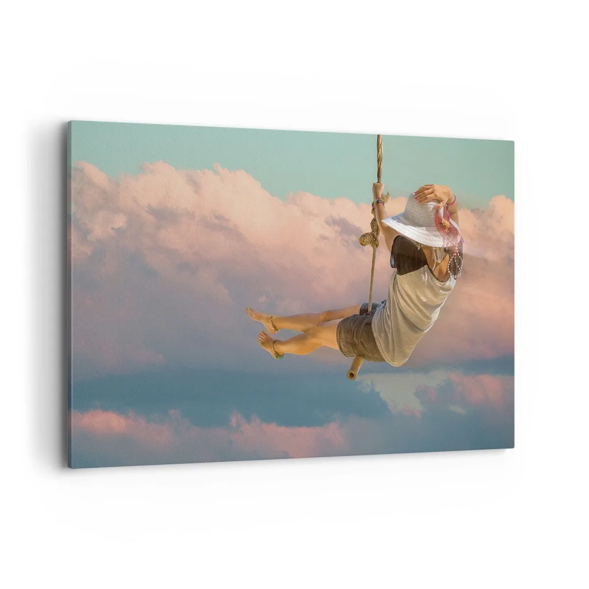 Canvastavla - Bild på duk - Lek i molnen - 120x80 cm