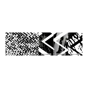 Fototapet Prov Standard Eco - Zick-vitt, zack-svart - Abstraktion, Bit, Svartvitt - 100x30 cm