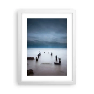 Affisch i vit ram - Fundersam sjö - 30x40 cm