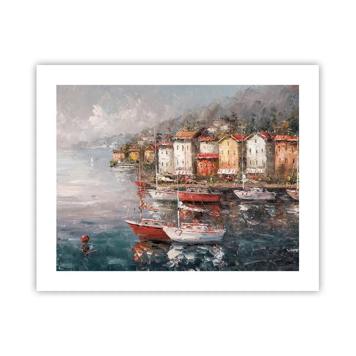 Affisch - Romantisk hamn - 50x40 cm