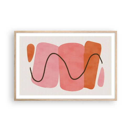 Affisch i ram av ljusek - Formernas mjuka rörelse - 91x61 cm