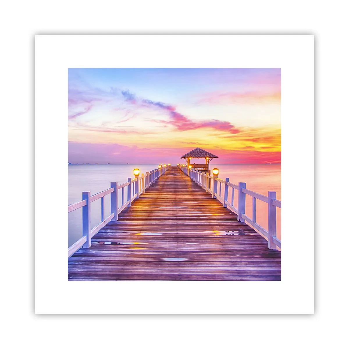 Affisch - Kvällens lila-guld tystnad - 30x30 cm