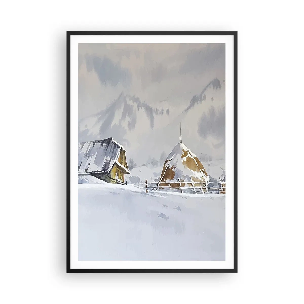 Affisch i svart ram - I snödalen - 70x100 cm