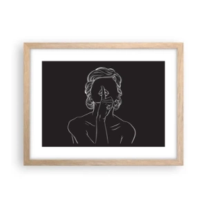 Affisch i ram av ljusek - Skönhet blommar i tystnad - 40x30 cm