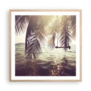 Affisch i ram av ljusek - Gunga i molnen hur mycket du vill - 60x60 cm