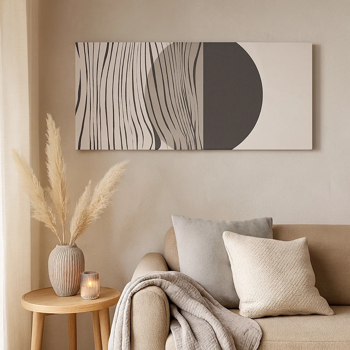 Canvastavla - Bild på duk - Halvdan komposition - 30x30 cm