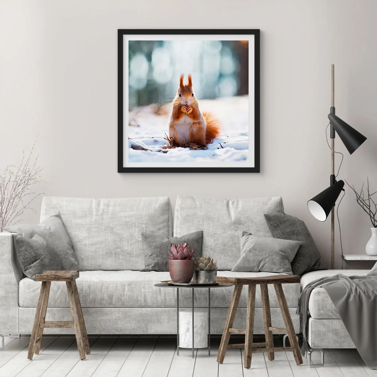 Affisch i svart ram - Vad glor du på? - 60x60 cm