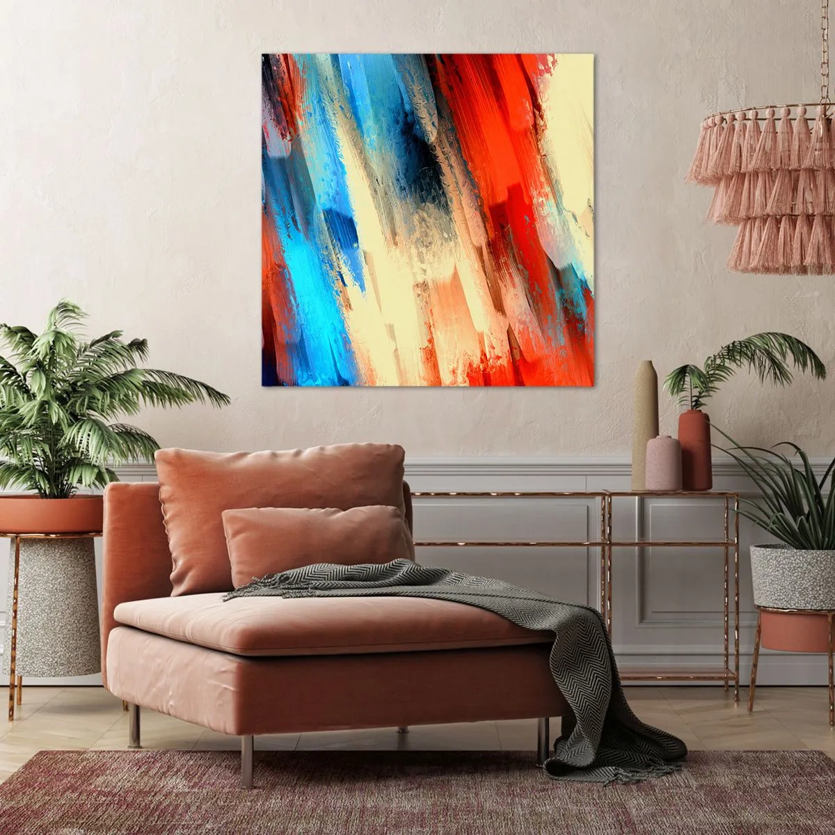 Canvastavla - Bild på duk - Färgkaskad - 50x50 cm
