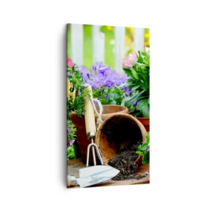 Canvastavla - Bild på duk - Sofias lilla trädgård - 45x80 cm