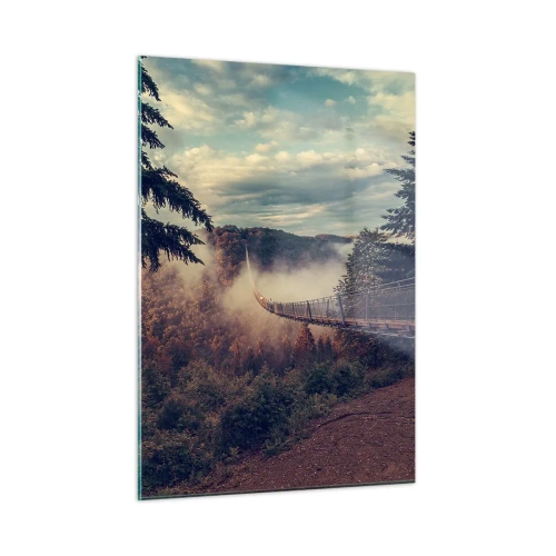 Glastavla - Bild på glas - Över höstskogen - 50x70 cm