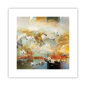 Affisch - Galopp genom ljuset - 30x30 cm