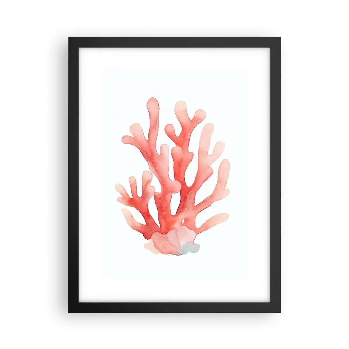 Affisch i svart ram - Korallfärgad korall - 30x40 cm