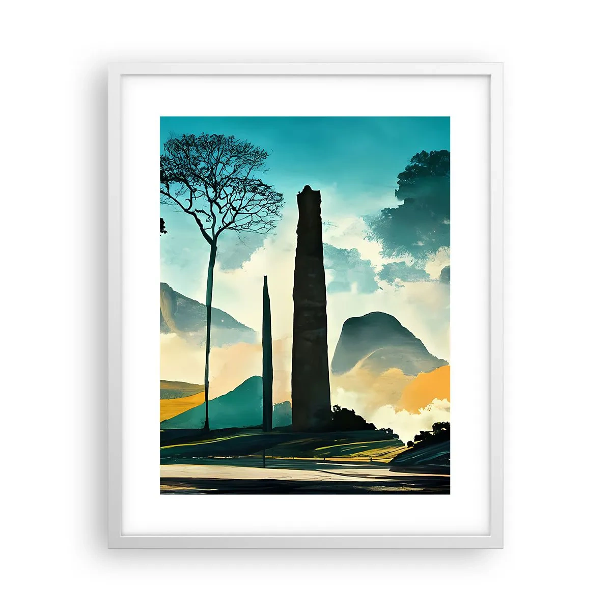 Affisch i vit ram - Fortfarande högre och högre - 40x50 cm