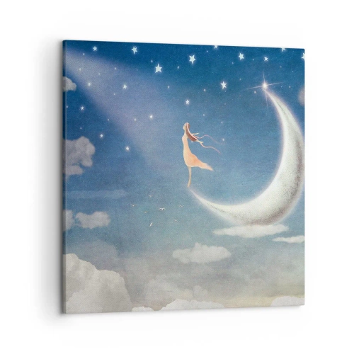 Canvastavla - Bild på duk - Blå friare - 50x50 cm