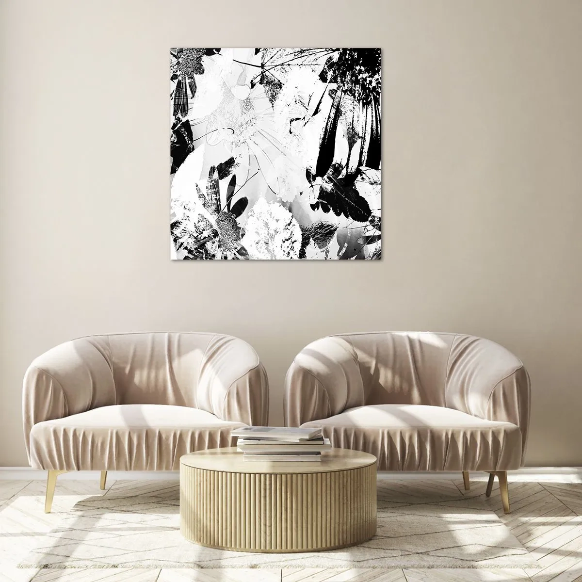 Glastavla - Bild på glas - Höst i negativet - 60x60 cm