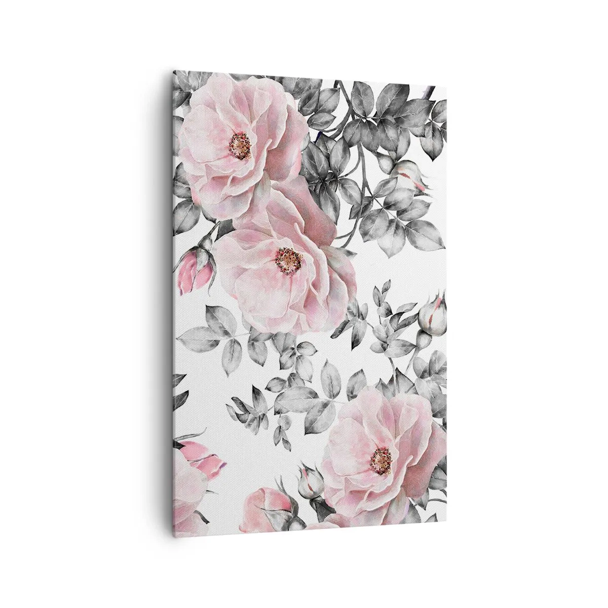 Canvastavla - Bild på duk - Tappa sig i rosblommorna - 80x120 cm