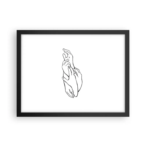 Affisch i svart ram - Hand i hand - 40x30 cm
