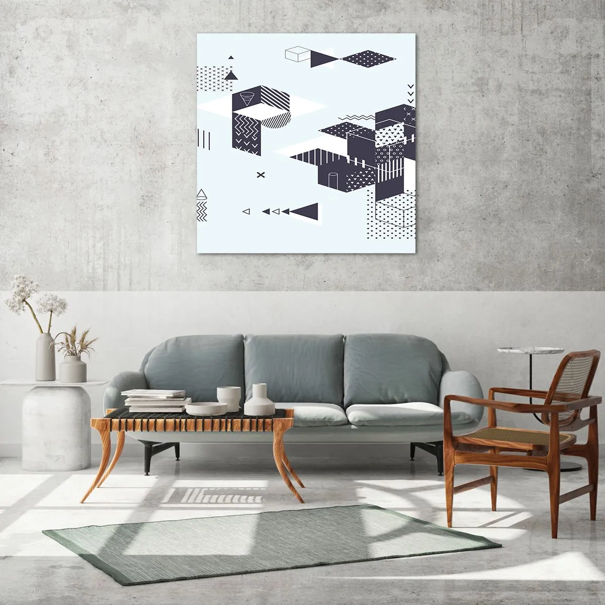 Glastavla - Bild på glas - I matematikerns själ - 50x50 cm