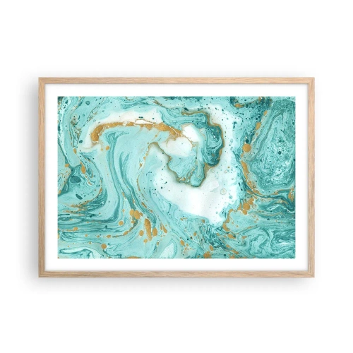 Affisch i ram av ljusek - Under stora vågen från Edo-tiden - 70x50 cm