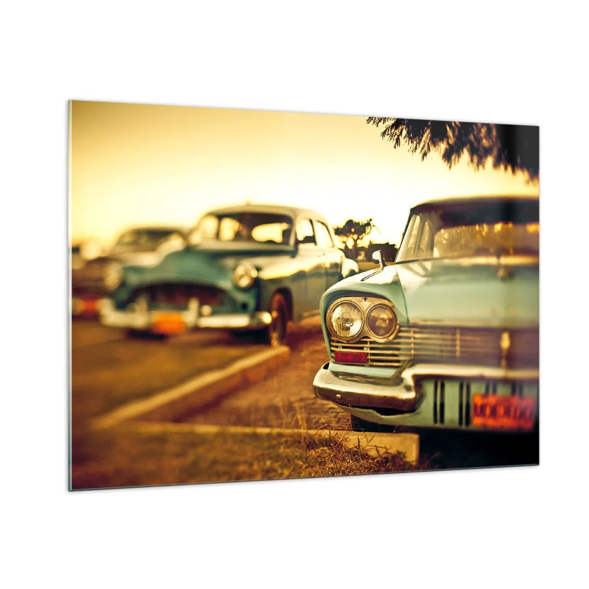 Glastavla - Bild på glas - Vi väntar och ser - 100x70 cm