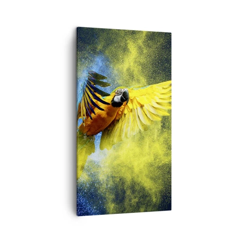 Canvastavla - Bild på duk - I blå-gult damm - 45x80 cm